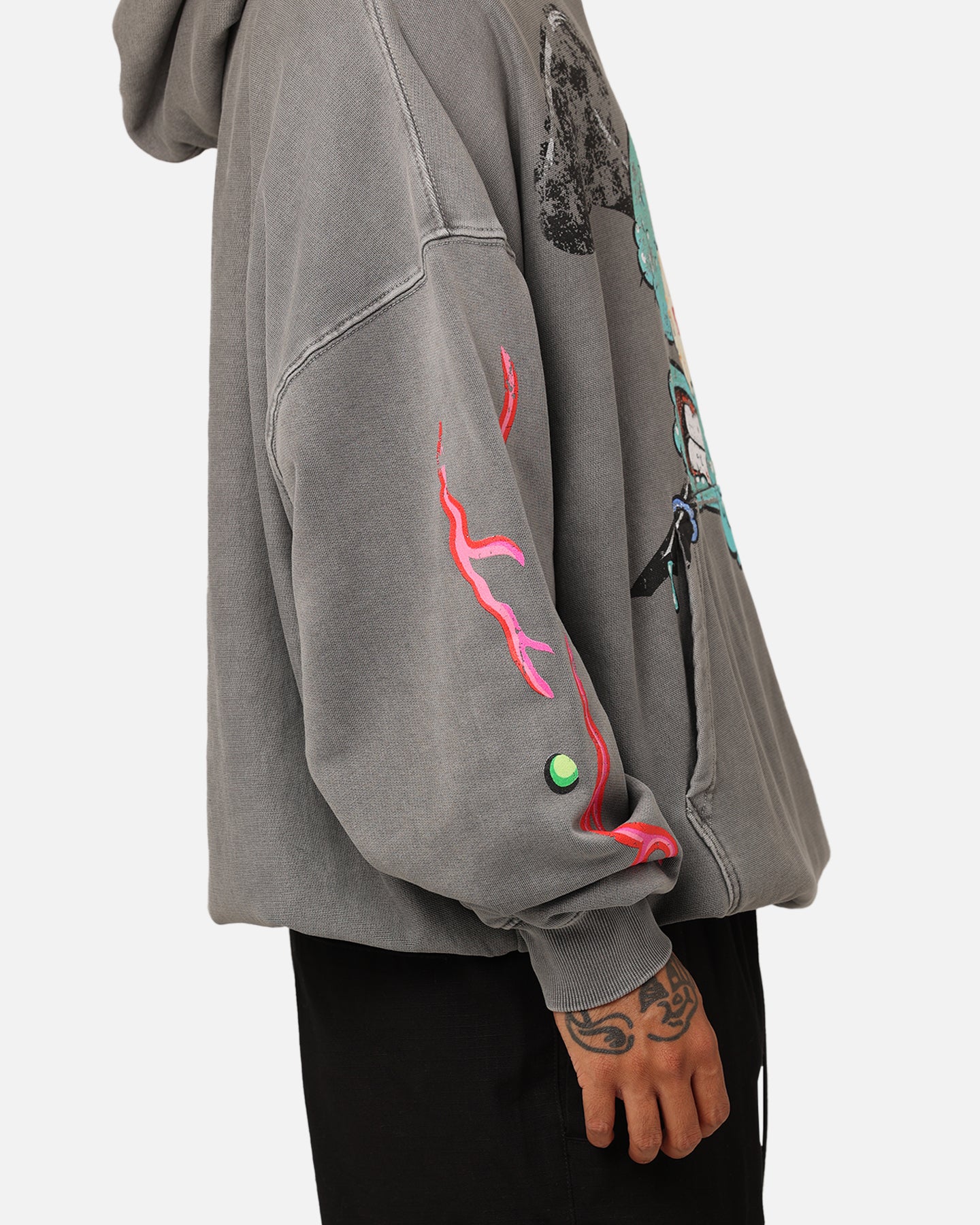 American Thrift X Spongebob Squarepants Squidward Hoodie Washed Charcoal - Image 7