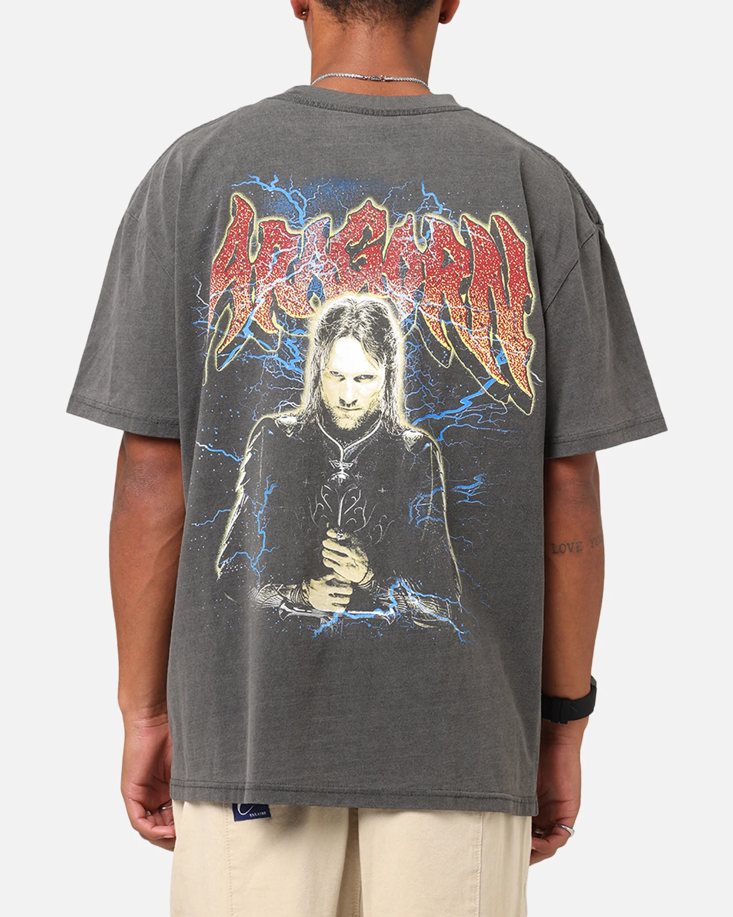 American Thrift X The Lord Of The Ring Aragorn Heavy T-Shirt Black Wash - Image 2