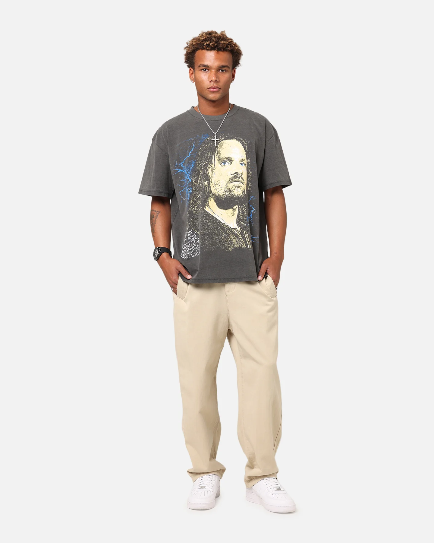 American Thrift X The Lord Of The Ring Aragorn Heavy T-Shirt Black Wash - Image 3