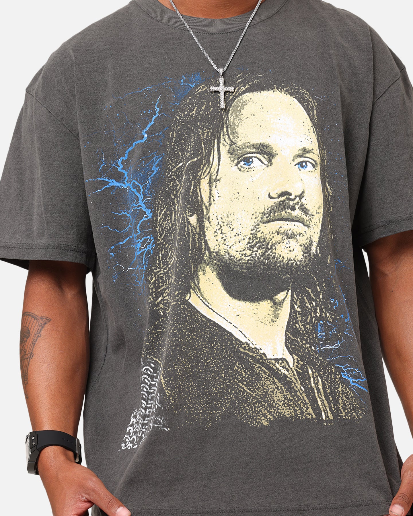 American Thrift X The Lord Of The Ring Aragorn Heavy T-Shirt Black Wash - Image 7