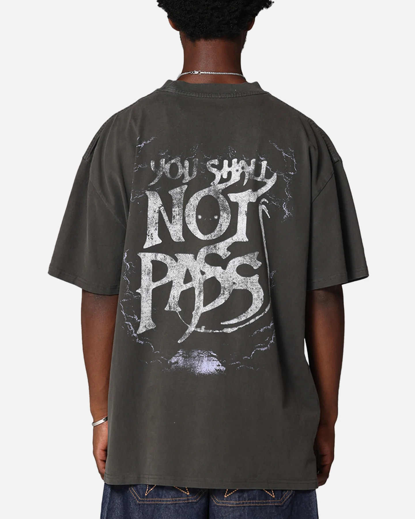 American Thrift X The Lord Of The Rings Gandalf Heavy T-Shirt Black Wash - Image 2
