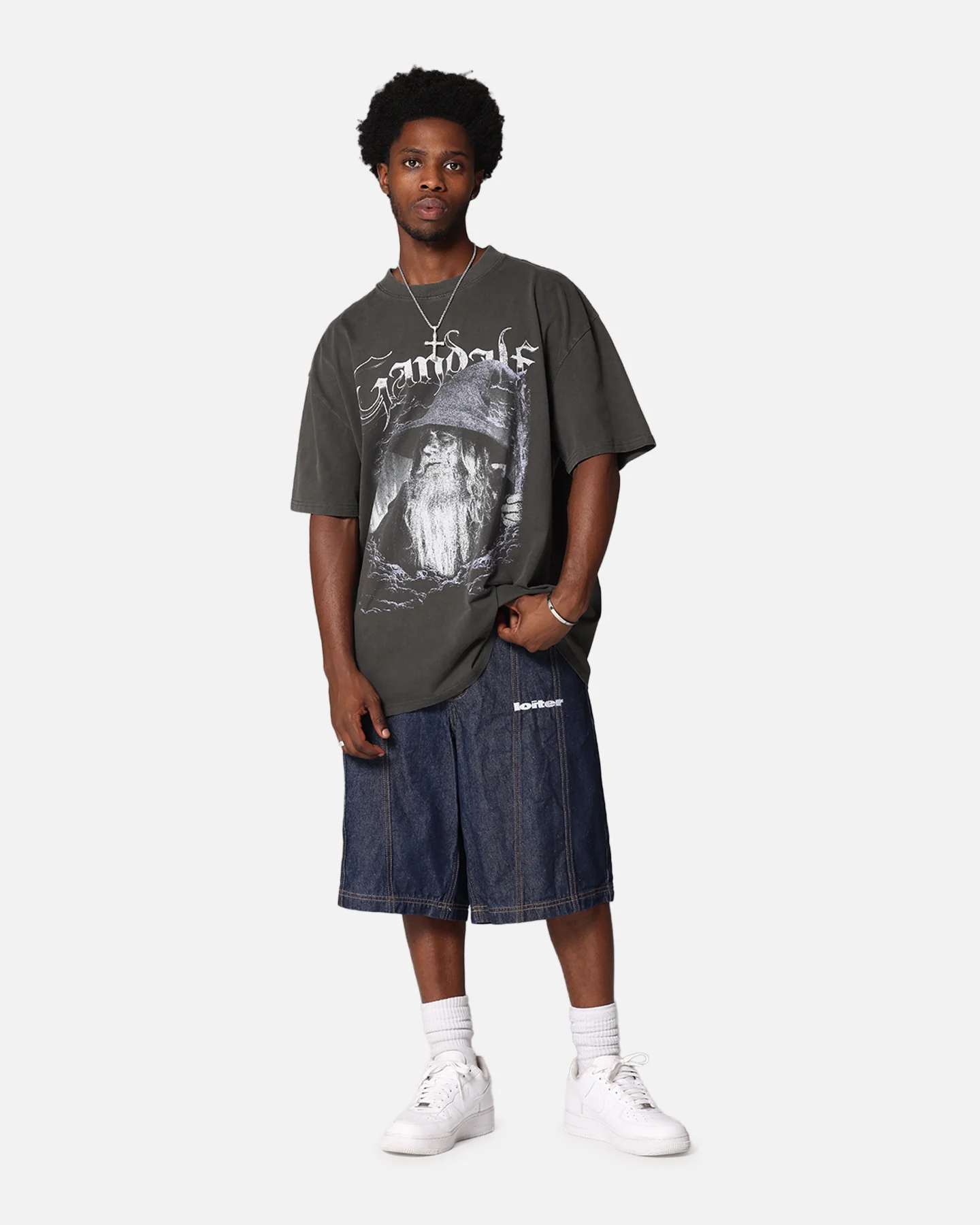 American Thrift X The Lord Of The Rings Gandalf Heavy T-Shirt Black Wash - Image 3