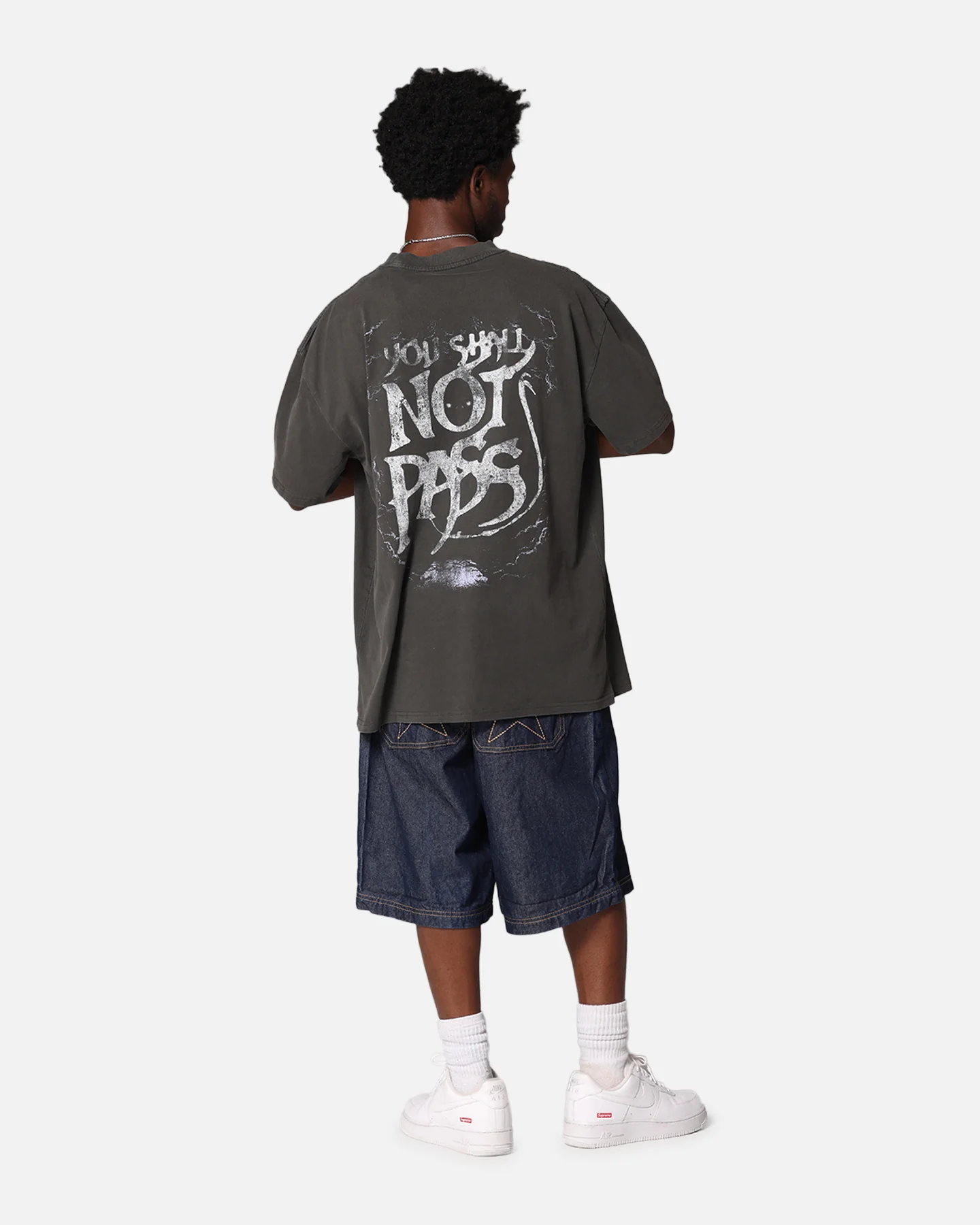 American Thrift X The Lord Of The Rings Gandalf Heavy T-Shirt Black Wash - Image 4