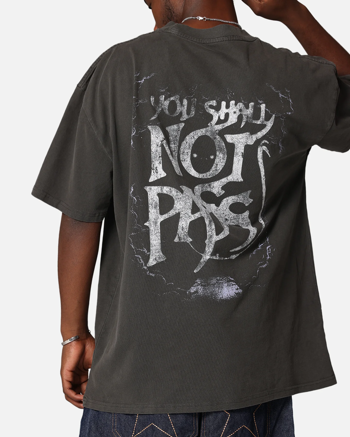 American Thrift X The Lord Of The Rings Gandalf Heavy T-Shirt Black Wash - Image 8