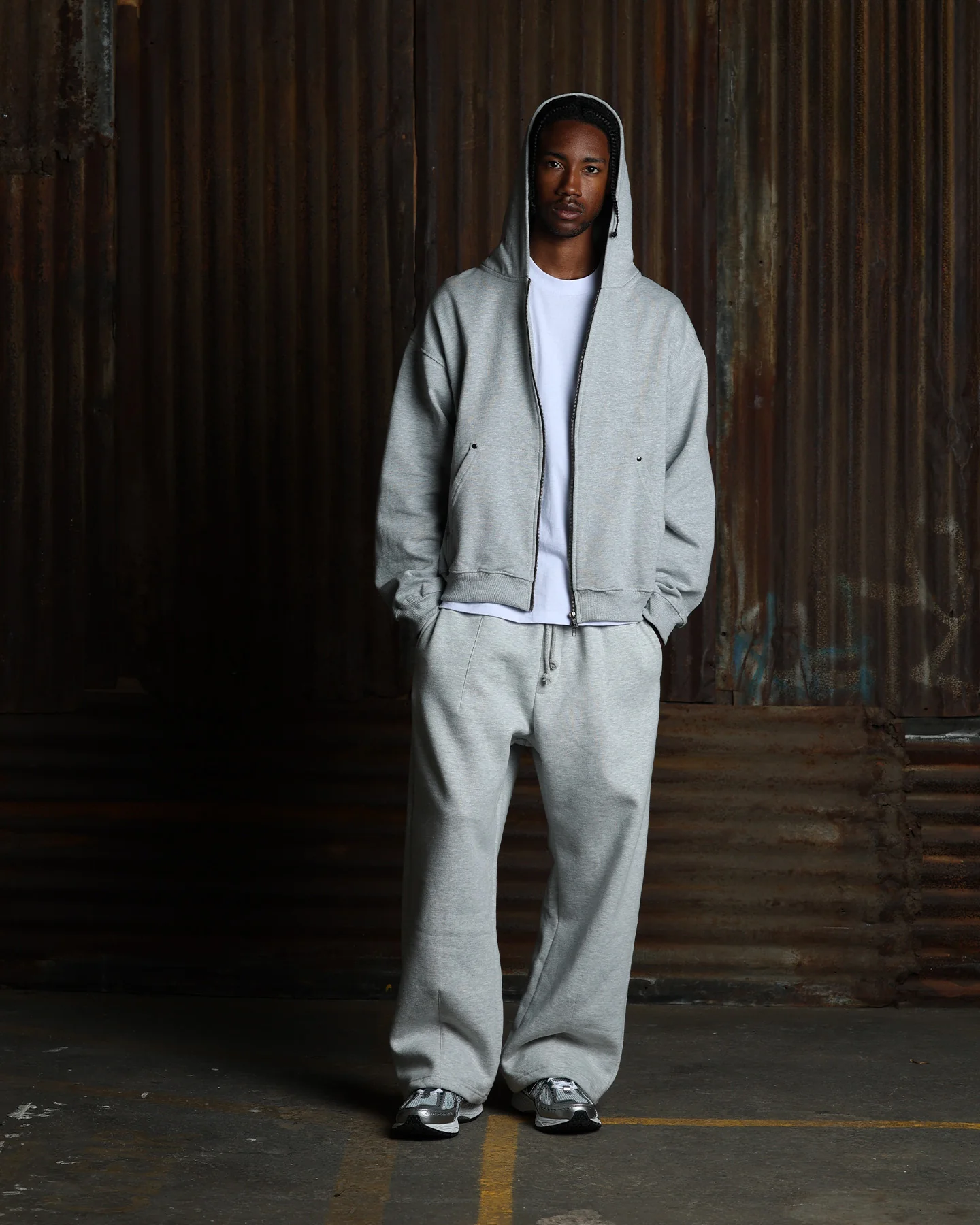 American Thrift Zip Hoodie Grey Heather - Image 3