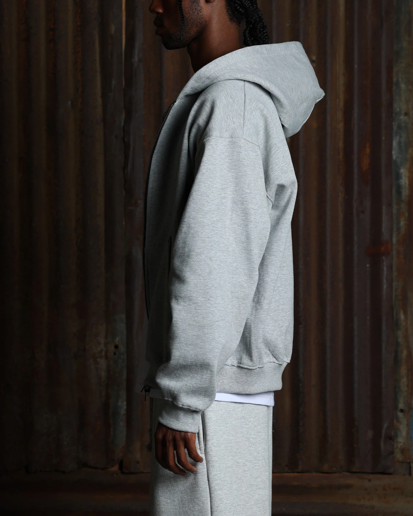 American Thrift Zip Hoodie Grey Heather - Image 5