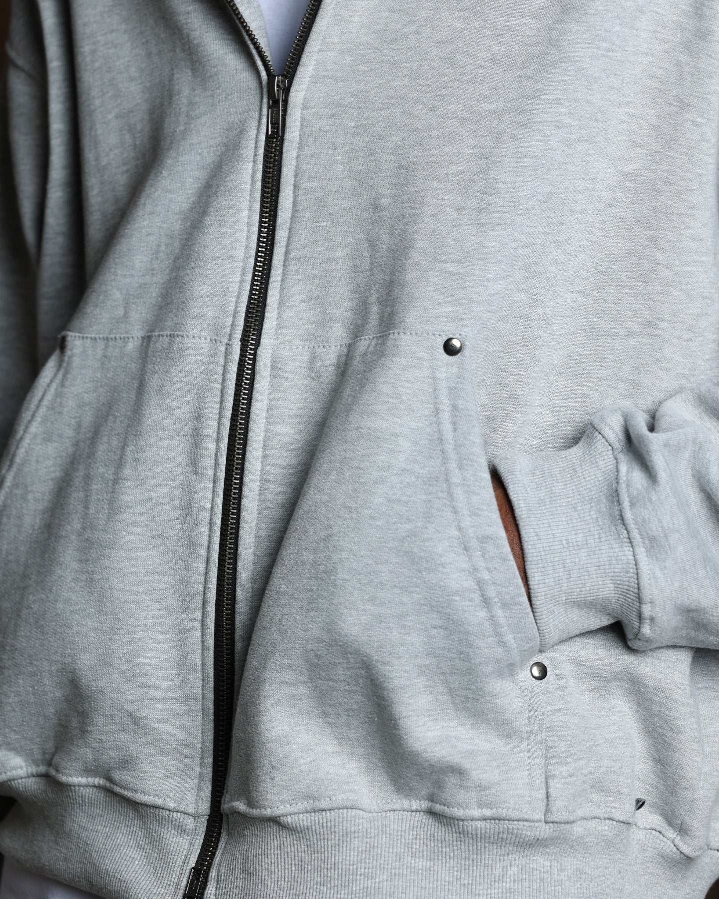 American Thrift Zip Hoodie Grey Heather - Image 6