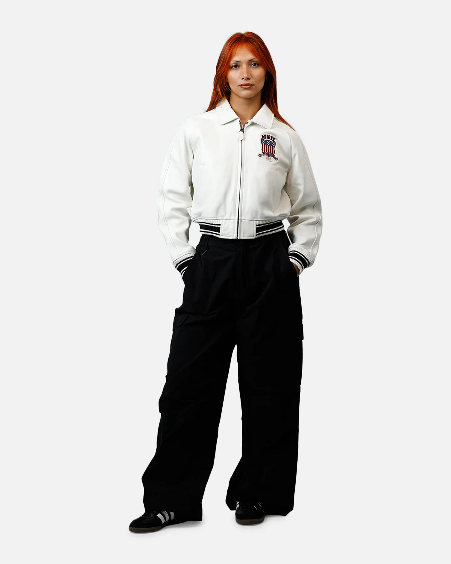 Avirex Women's Cropped Icon Jacket Snow White - Image 3