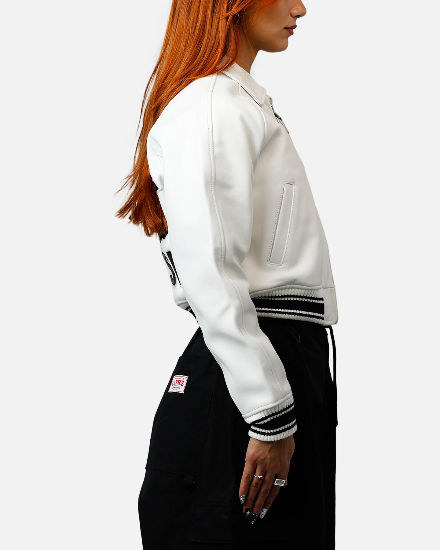 Avirex Women's Cropped Icon Jacket Snow White - Image 4