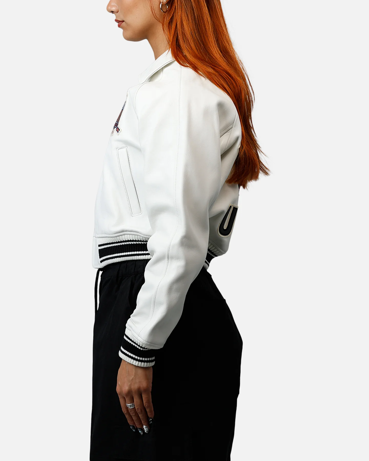 Avirex Women's Cropped Icon Jacket Snow White - Image 5