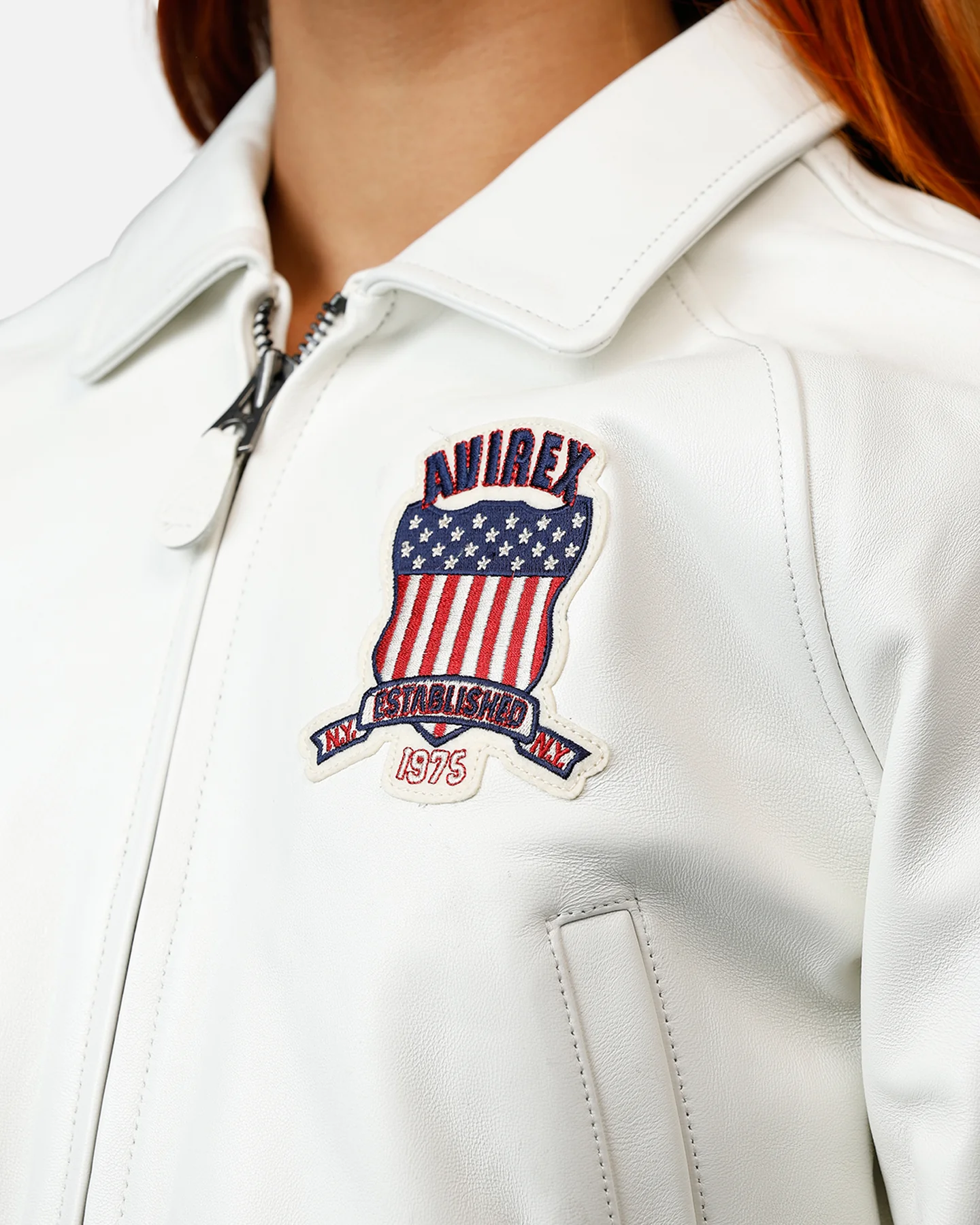 Avirex Women's Cropped Icon Jacket Snow White - Image 7