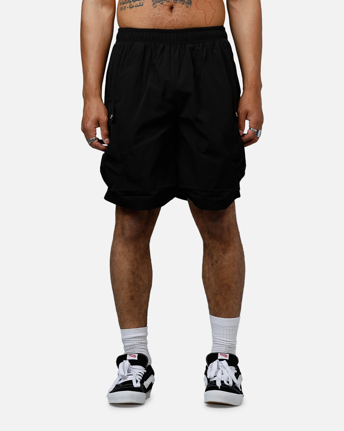 Banx Signature Cargo Shorts Black - Image 6