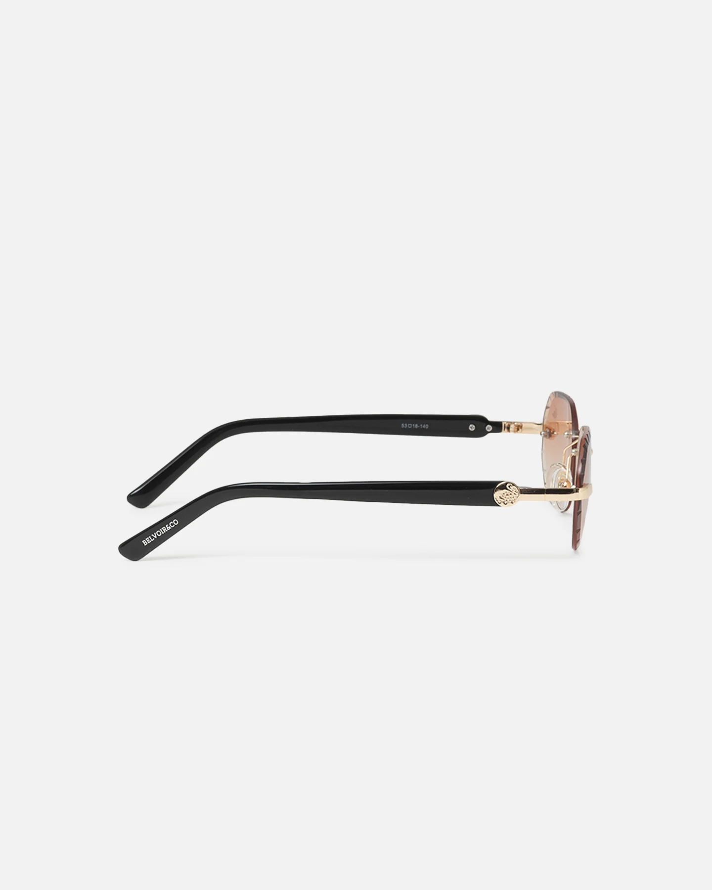 Belvoir & Co Willow Diamond Cut Sunglasses Tea/Black - Image 3