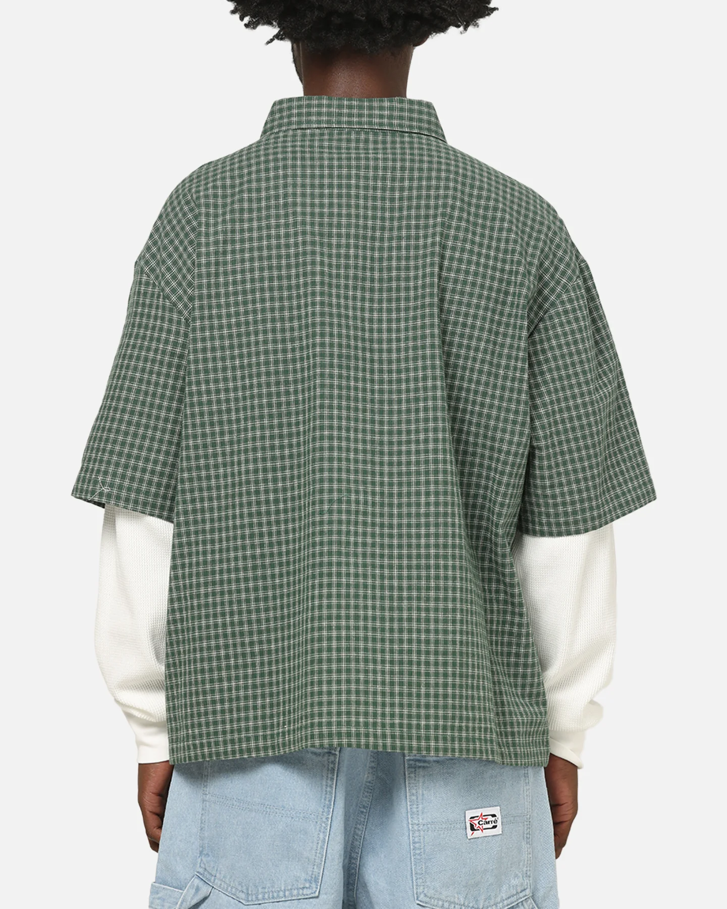Carre Archive Layered Shirt Green Plaid - Image 3