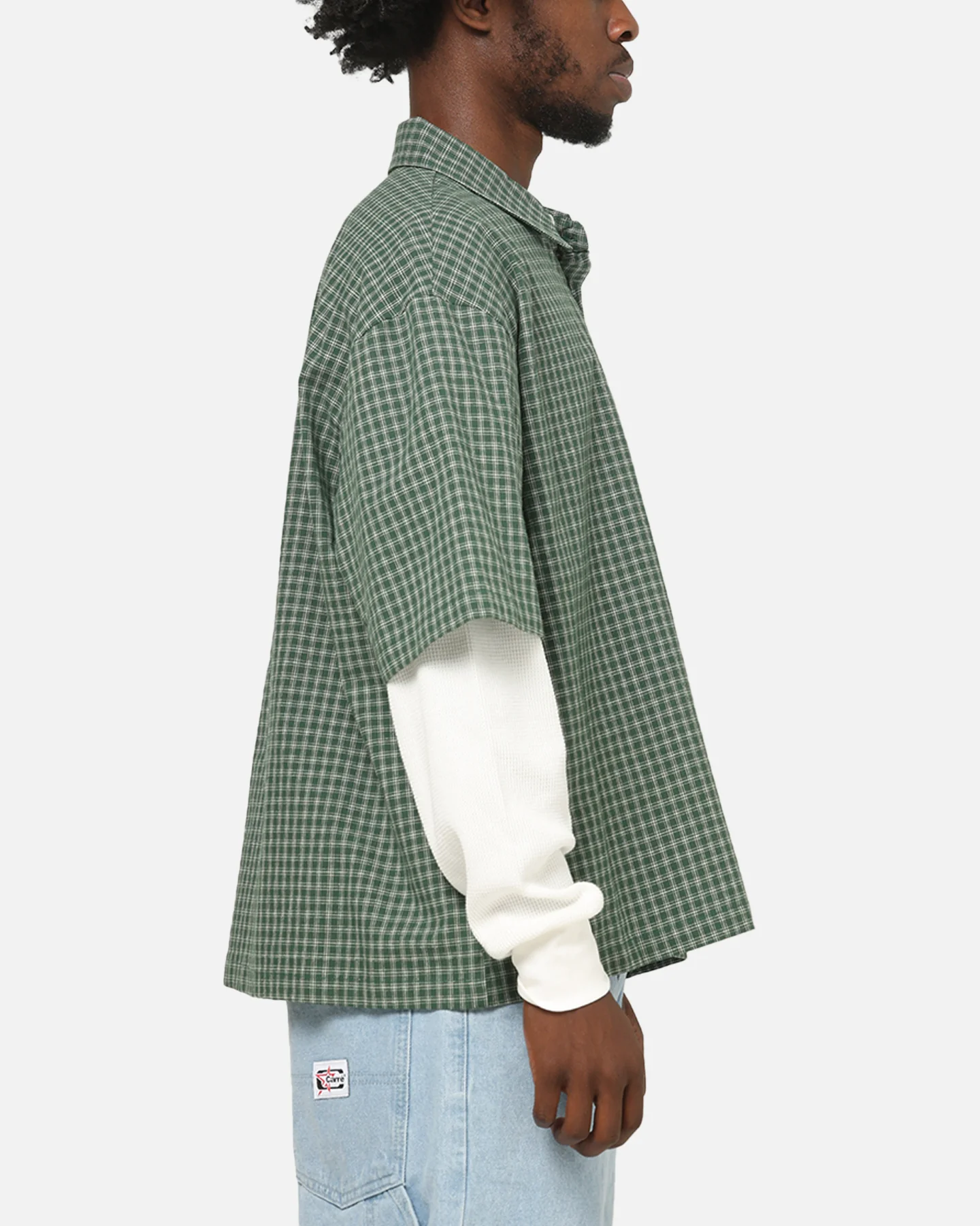 Carre Archive Layered Shirt Green Plaid - Image 4