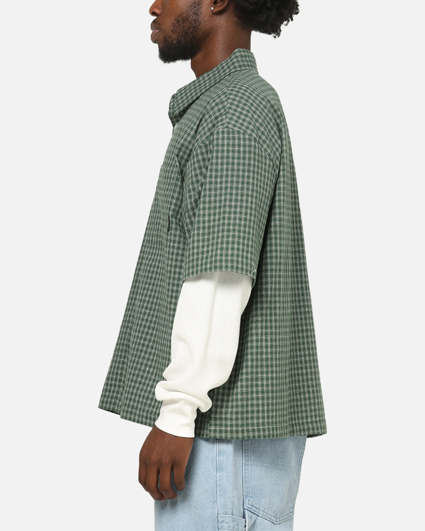 Carre Archive Layered Shirt Green Plaid - Image 5