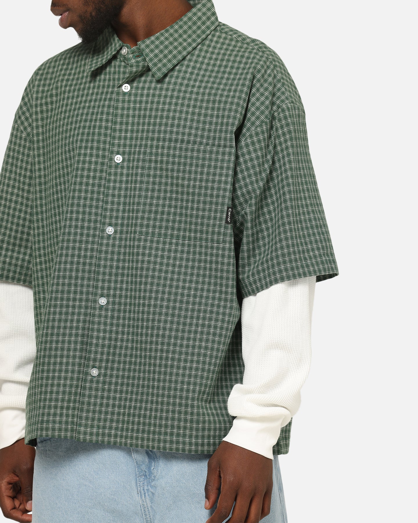 Carre Archive Layered Shirt Green Plaid - Image 6