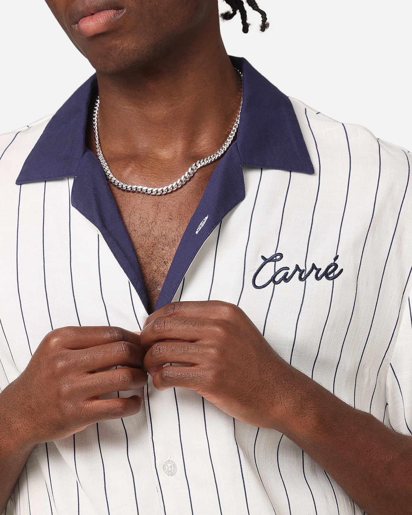 Carre Base Short Sleeve Button Up Shirt Off White - Image 6