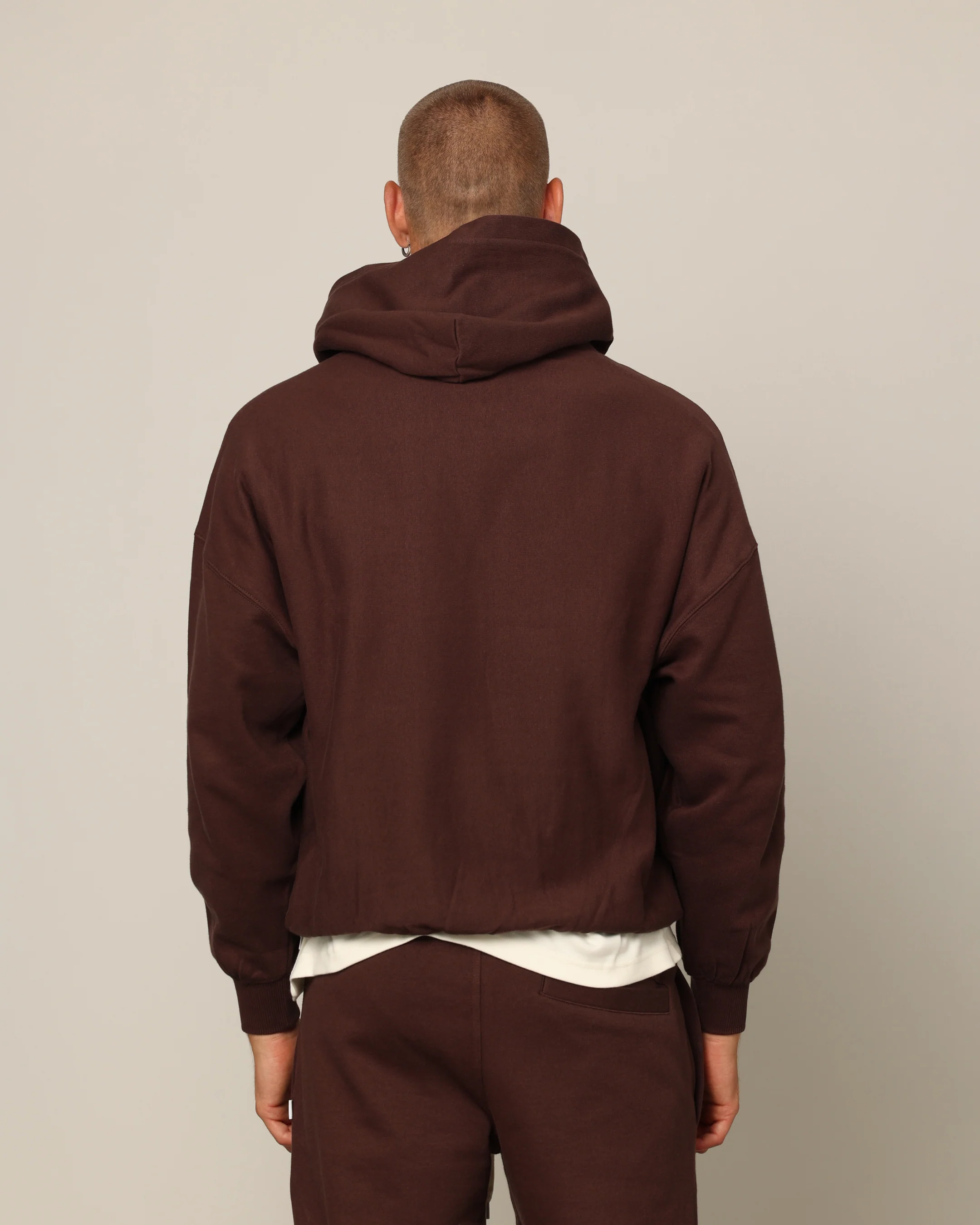 Carré Blanc Oversized Hoodie Brown - Image 4