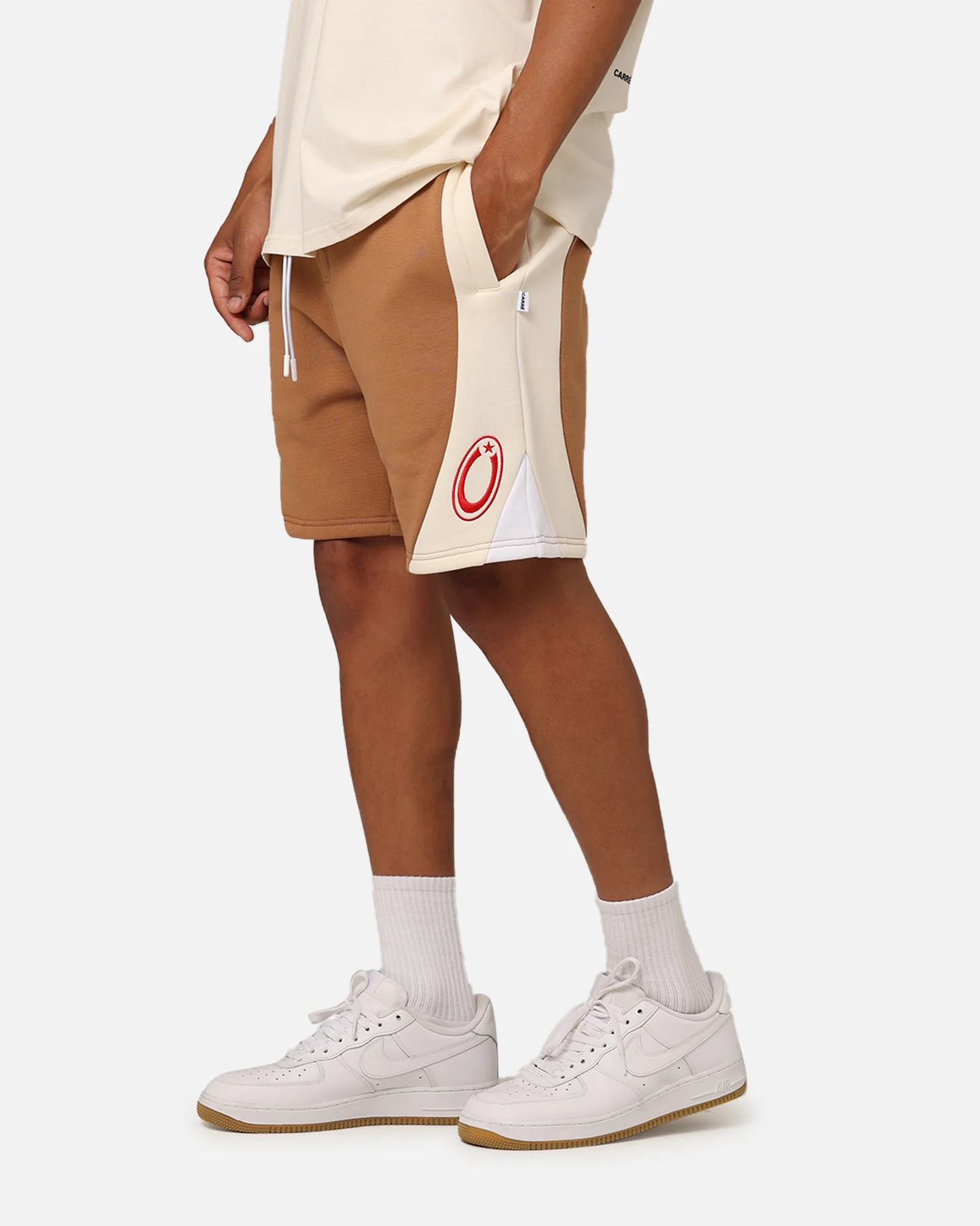 Carre C Star Panelled Shorts Tobacco - Image 6