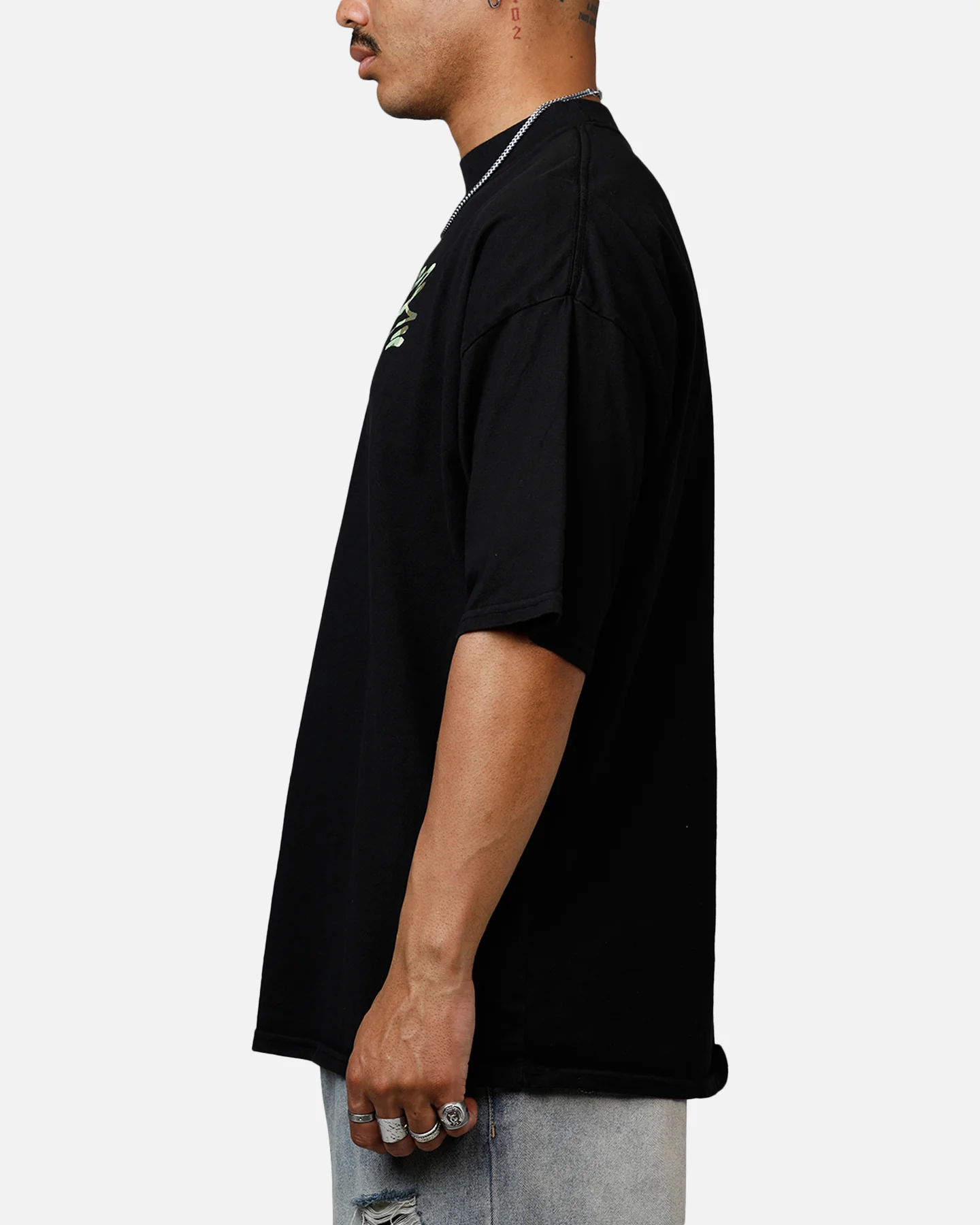 Carre Camo Script T-Shirt Black - Image 5