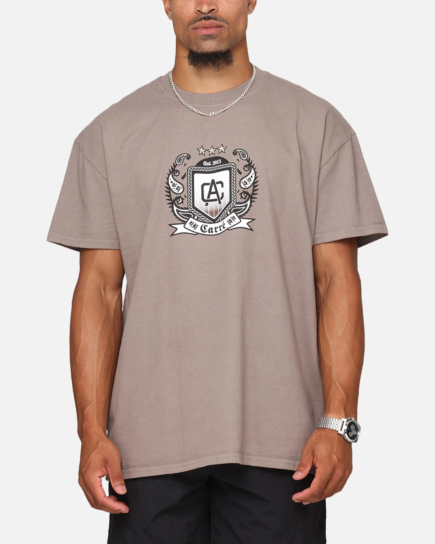 Carre Crested T-Shirt Dark Brown