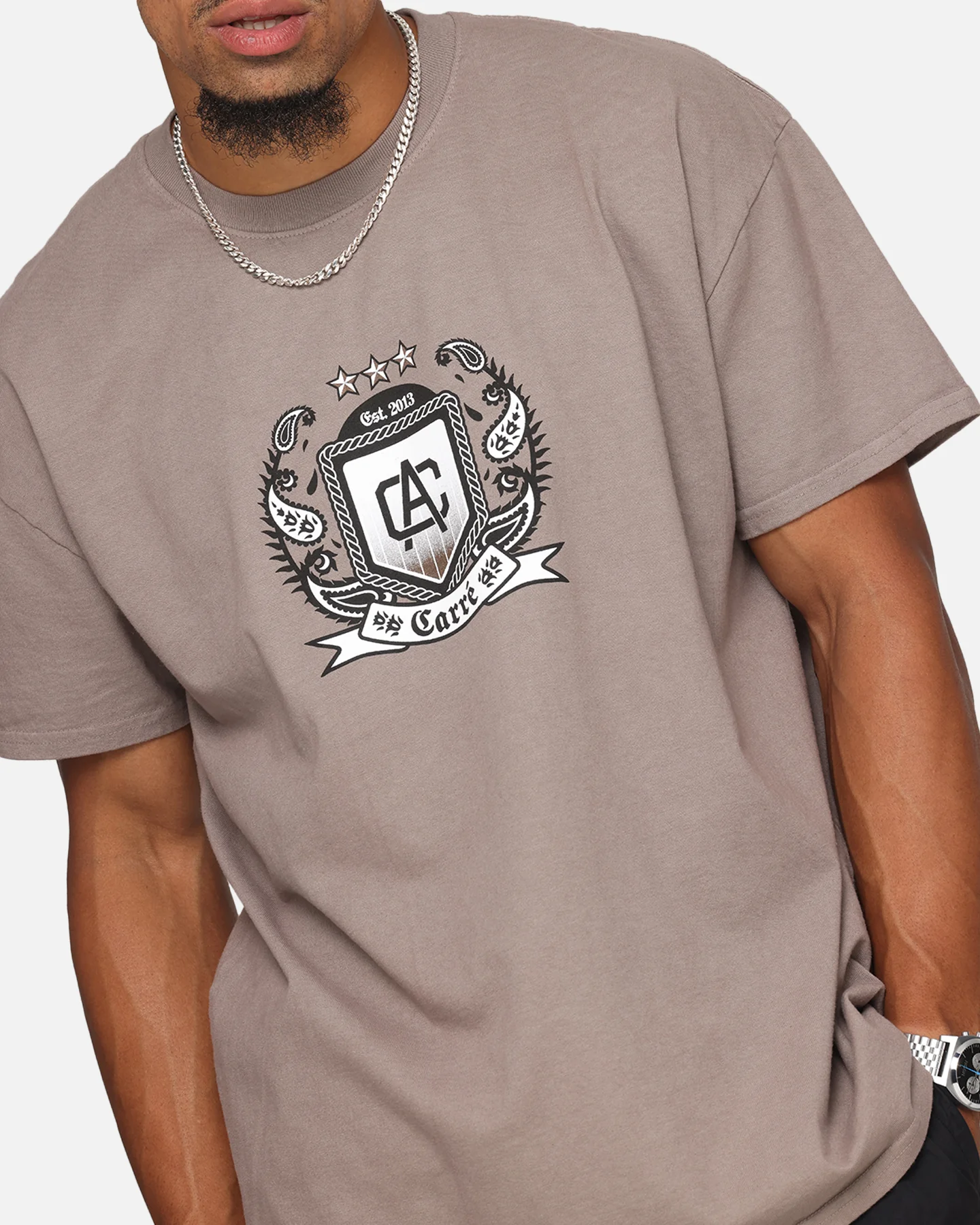 Carre Crested T-Shirt Dark Brown - Image 6