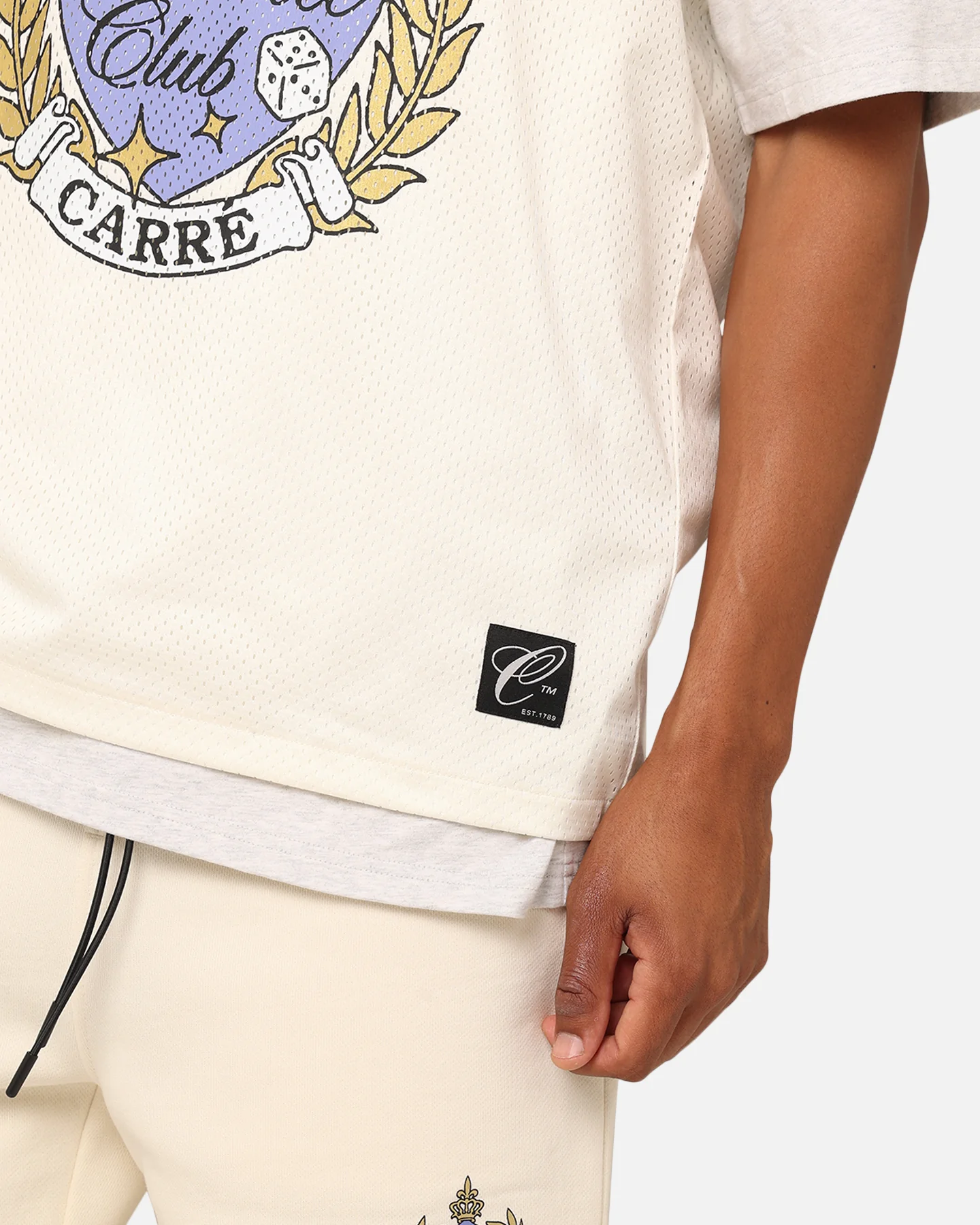 Carre Dice Club Mesh Singlet Off White - Image 7