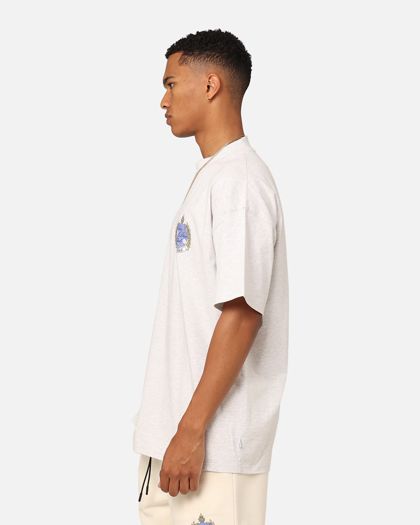 Carre Dice Club Oversized T-Shirt Silver Marle - Image 6