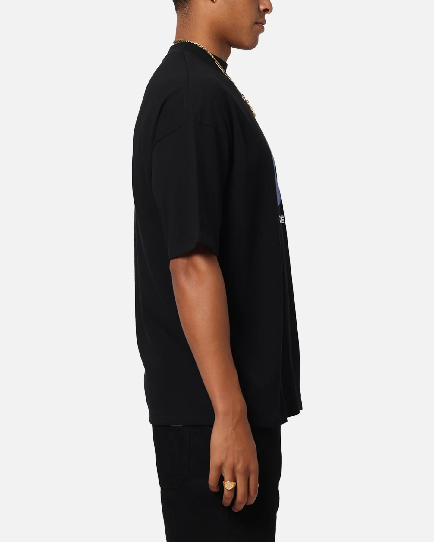 Carre Die Mock Neck T-Shirt Black - Image 4