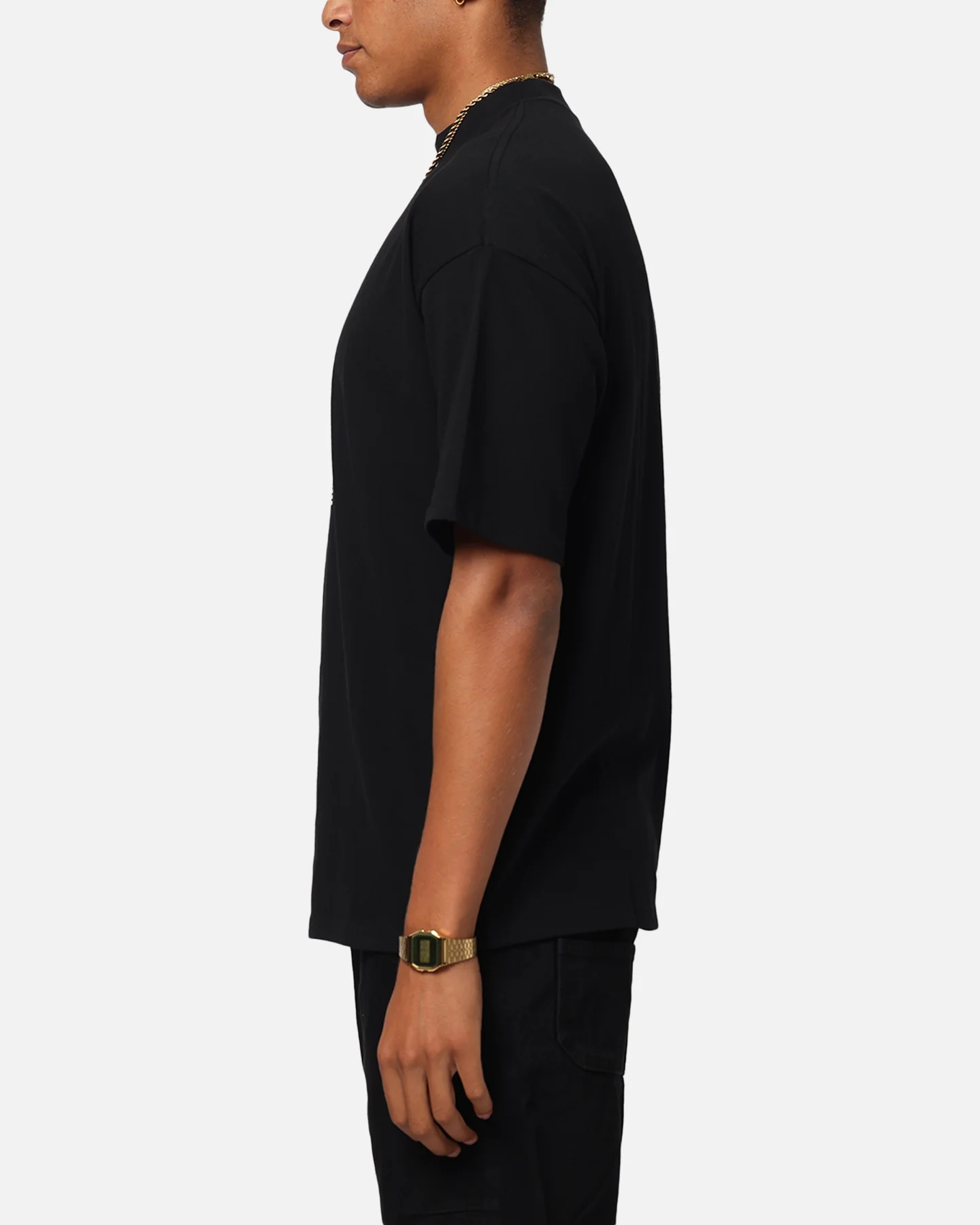 Carre Die Mock Neck T-Shirt Black - Image 5