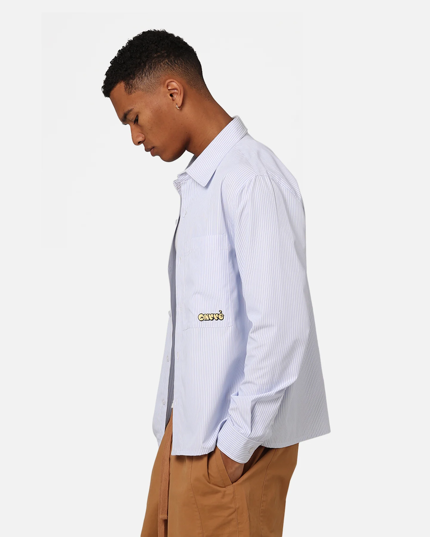 Carre Experience Stripe Oversized Button Up Shirt White - Image 6