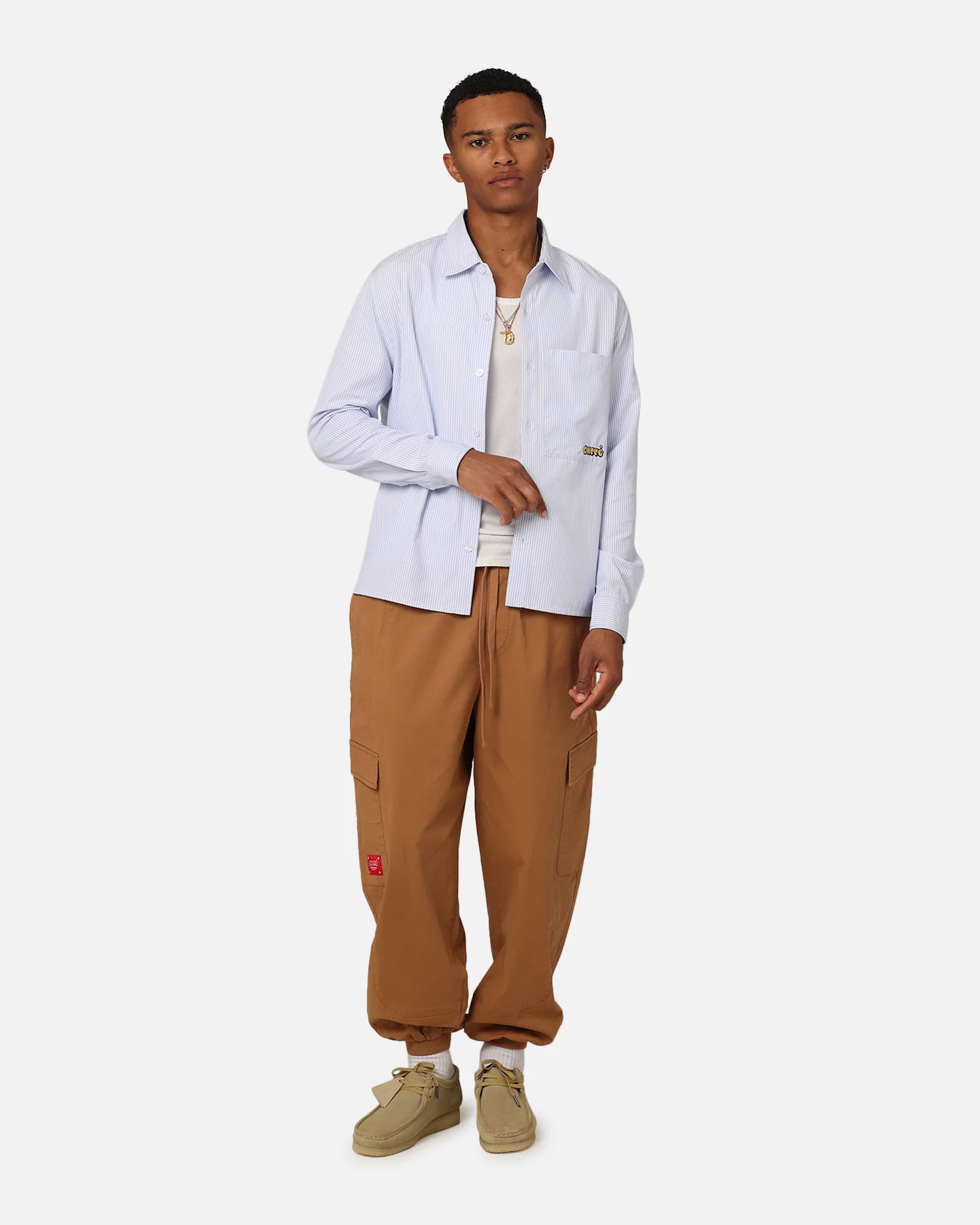 Carre Experience Stripe Oversized Button Up Shirt White - Image 7
