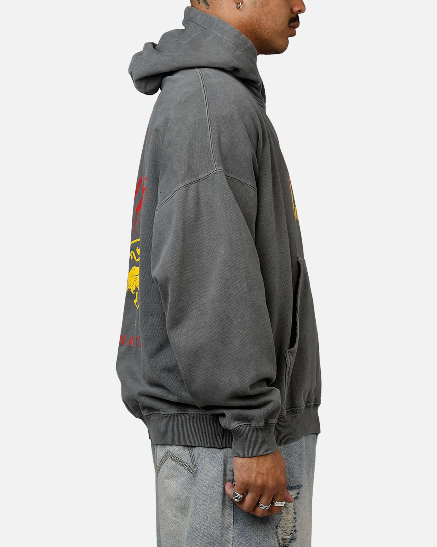 Carre Golden Scale Premium Hoodie Washed Charcoal - Image 4