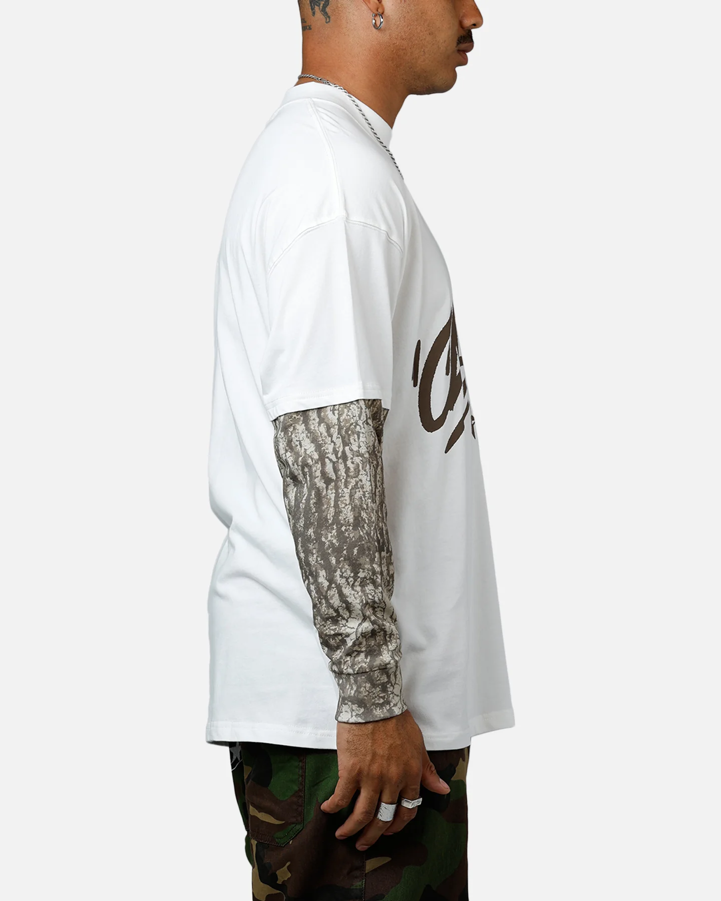 Carre Graffiti Layered Long Sleeve T-Shirt Off White - Image 4