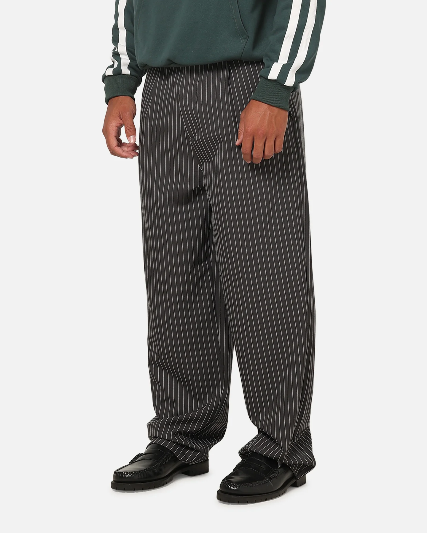Carre Heritage Pleated Pants Black Pinstripe - Image 6