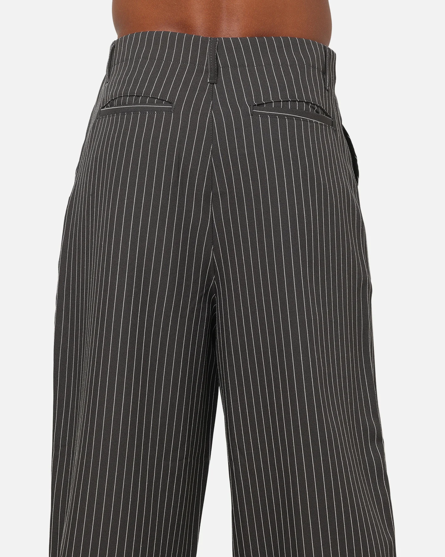 Carre Heritage Pleated Pants Black Pinstripe - Image 8
