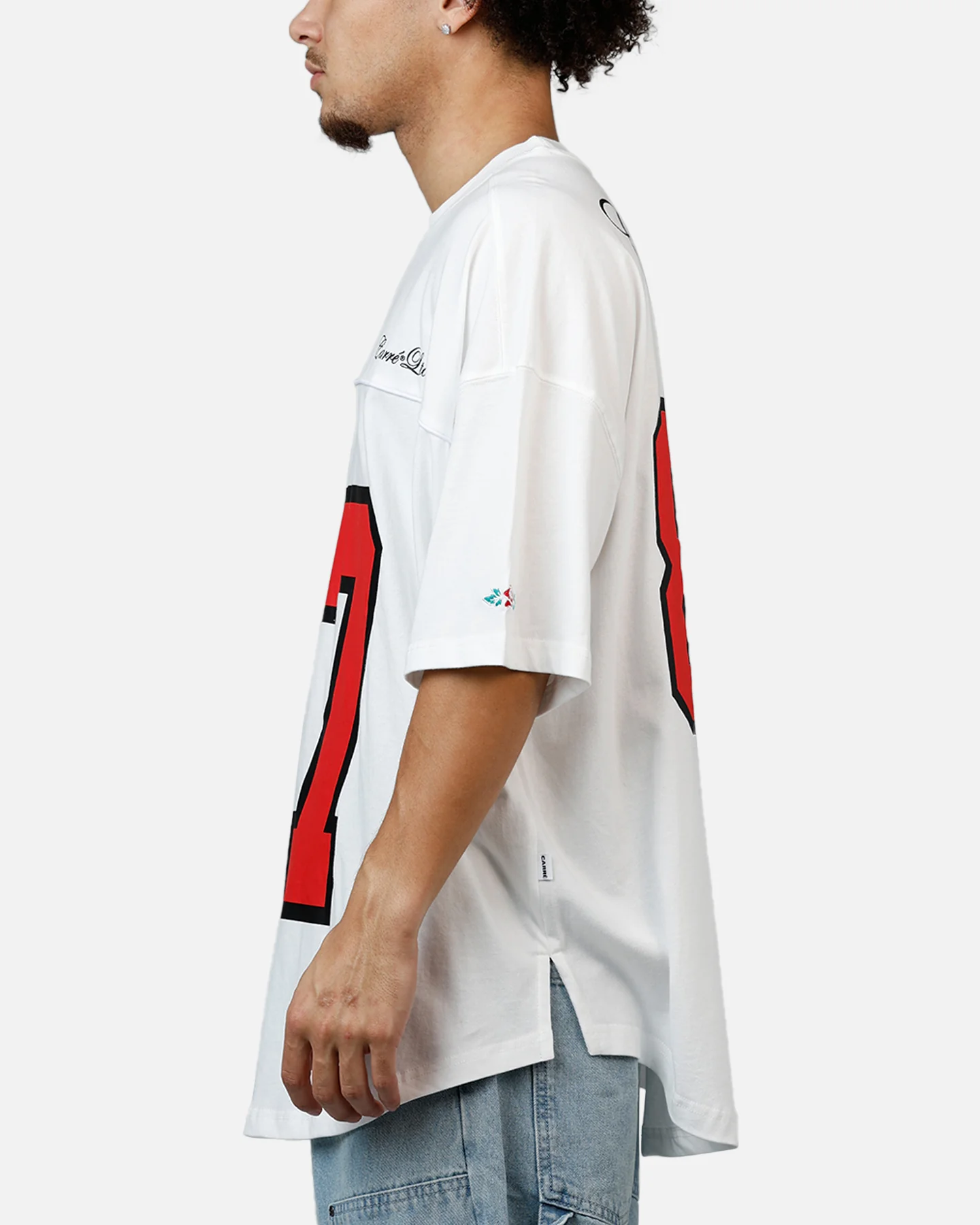 Carre Hitta Grid Iron T-Shirt Off White/Red - Image 5