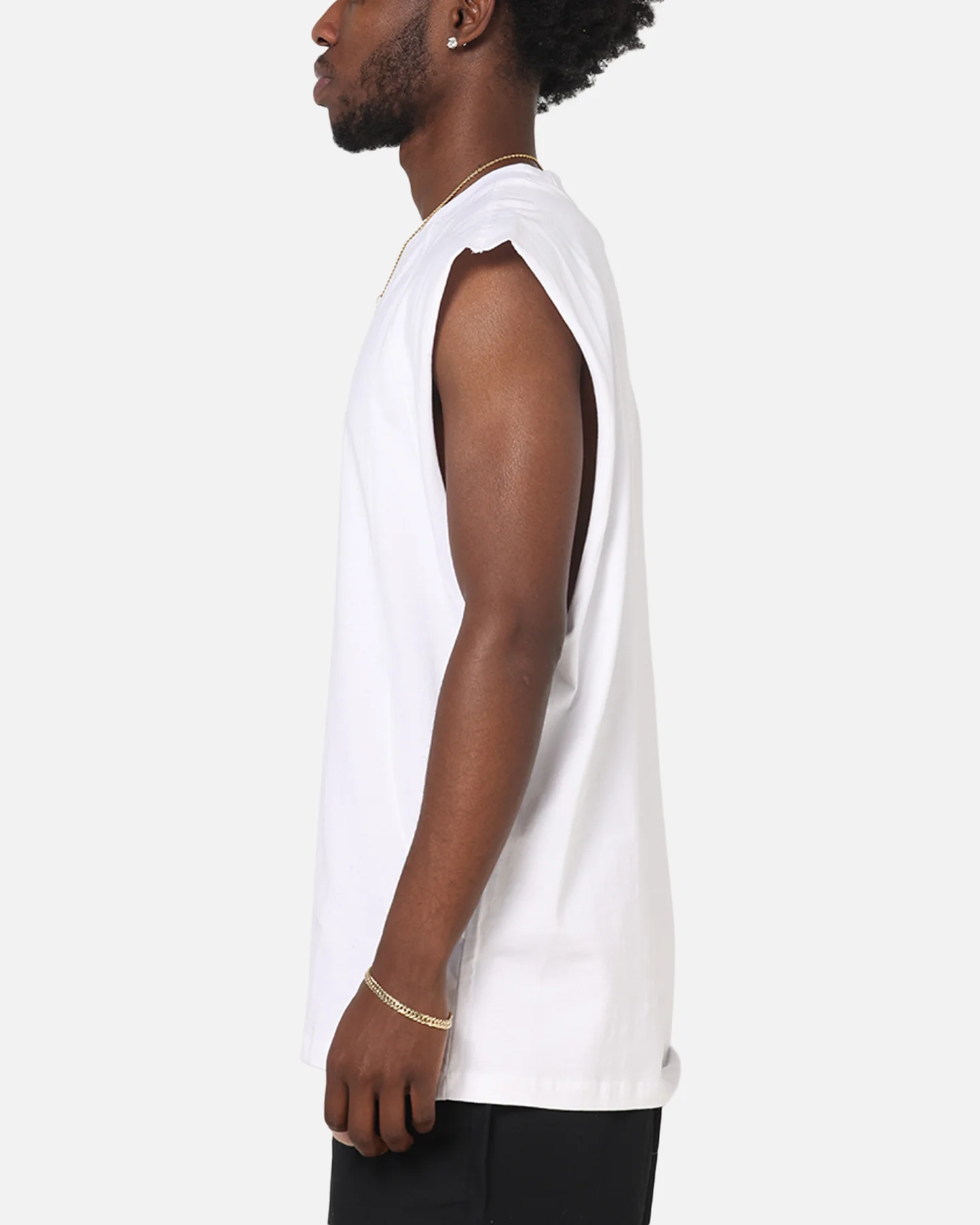Carre Panelled Muscle T-Shirt White - Image 5