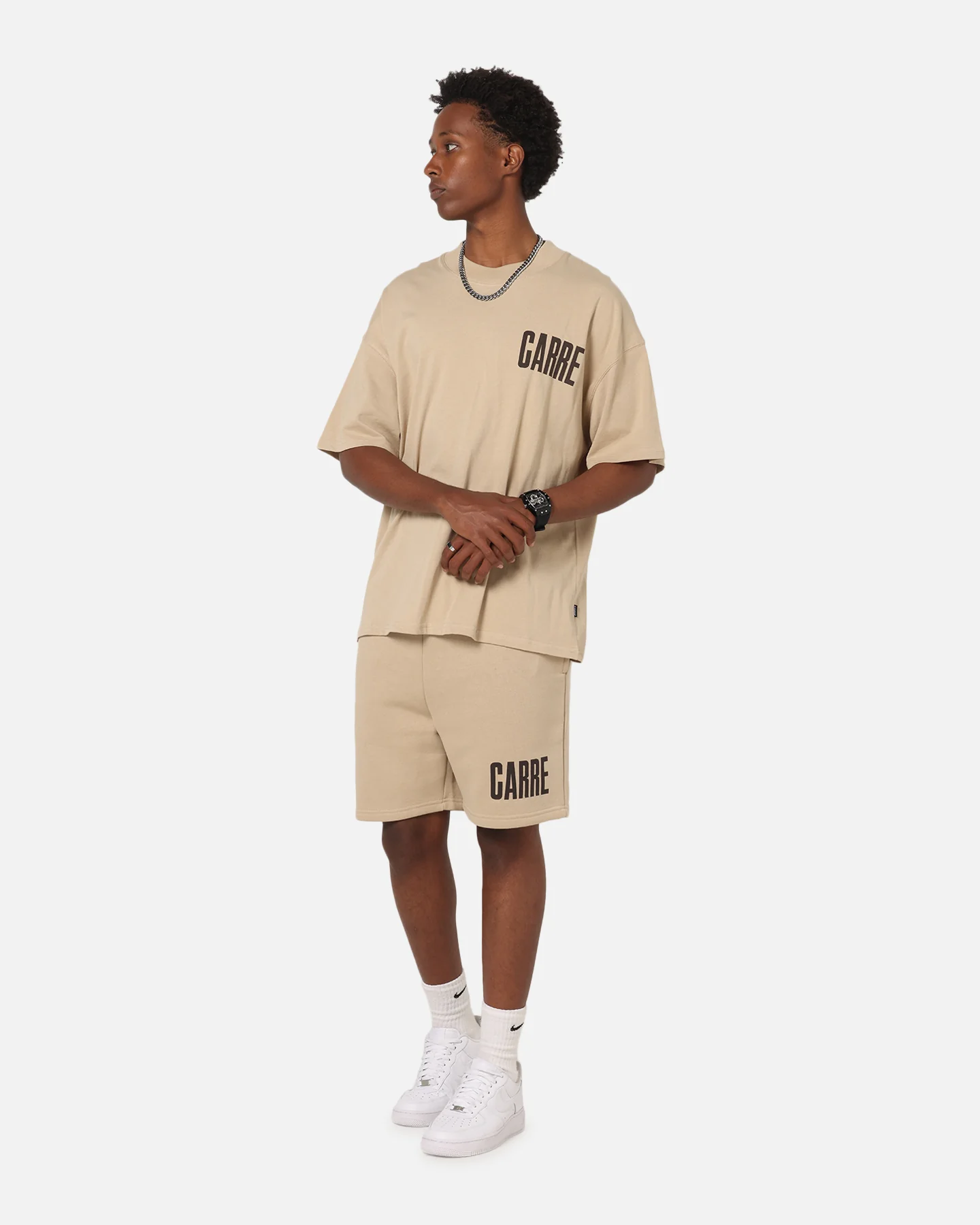 Carre Premium Essentials Sweat Shorts Light Brown - Image 2