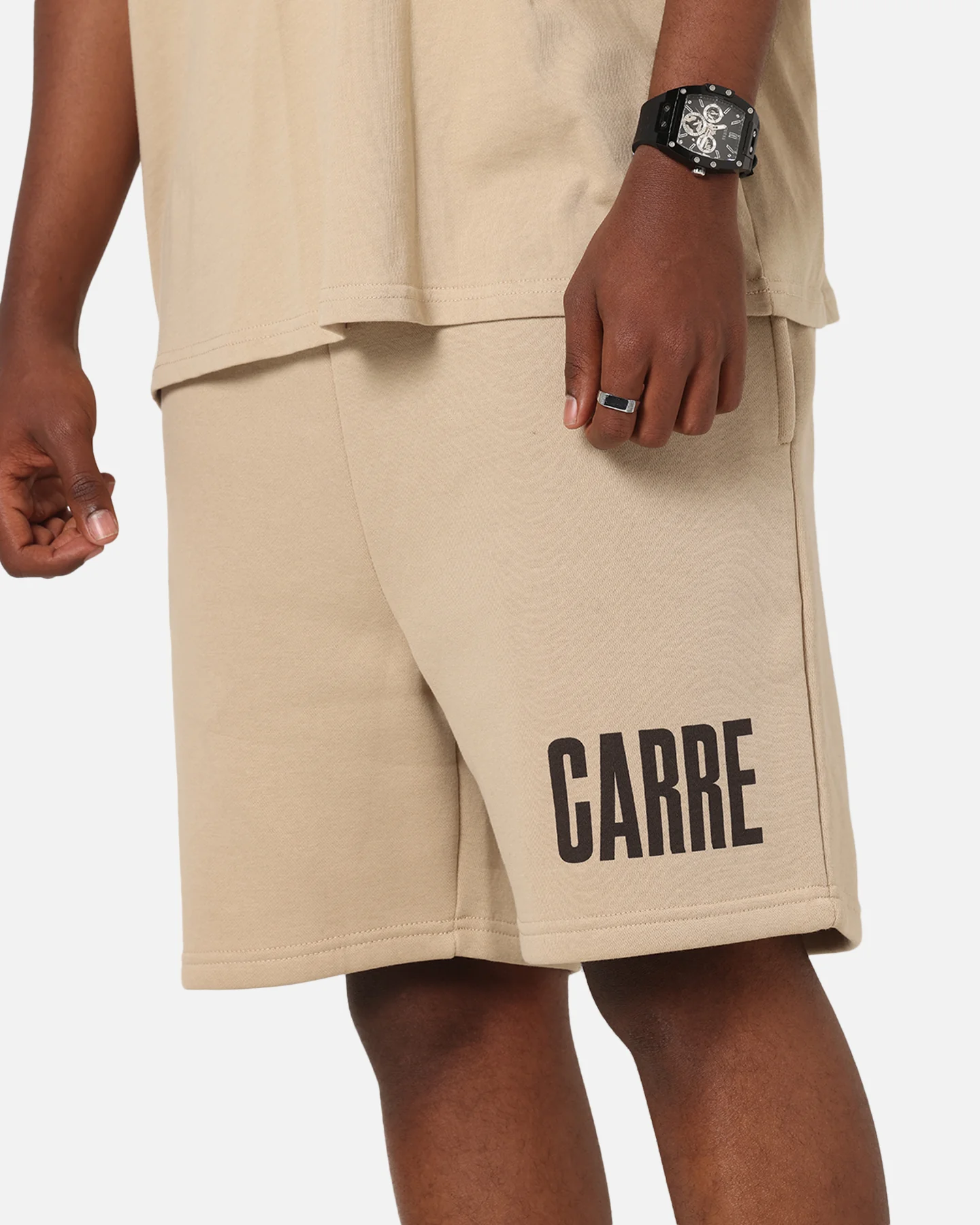 Carre Premium Essentials Sweat Shorts Light Brown - Image 3