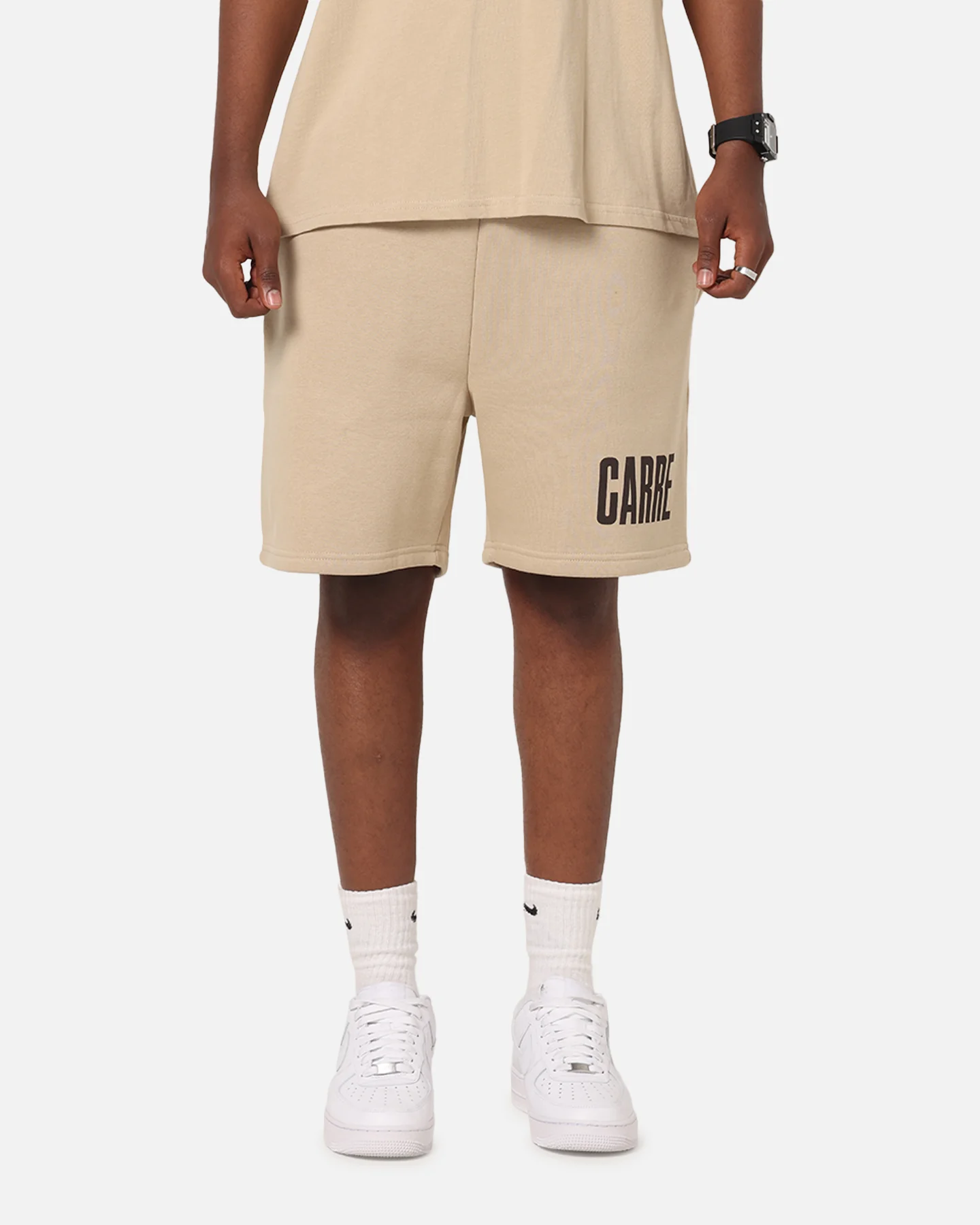 Carre Premium Essentials Sweat Shorts Light Brown - Image 5