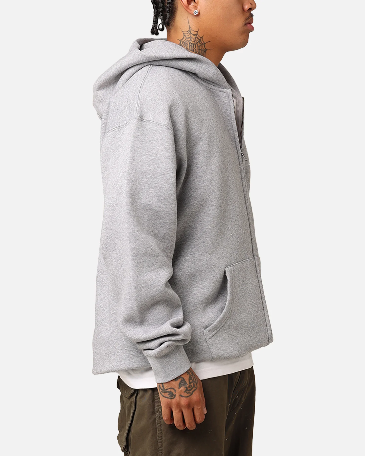 Carré Rara Full Zip Hoodie Grey Marle - Image 4
