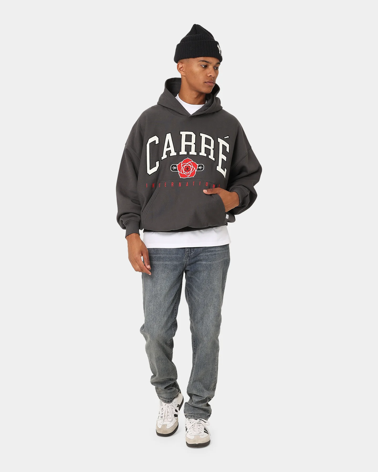 Carre Rose International Oversized Hoodie Coal - Image 4