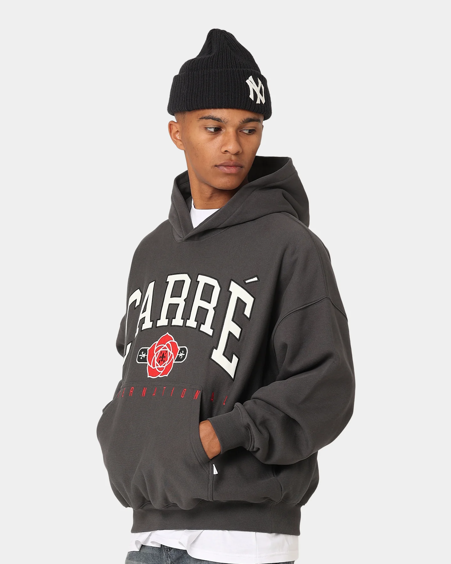 Carre Rose International Oversized Hoodie Coal - Image 8