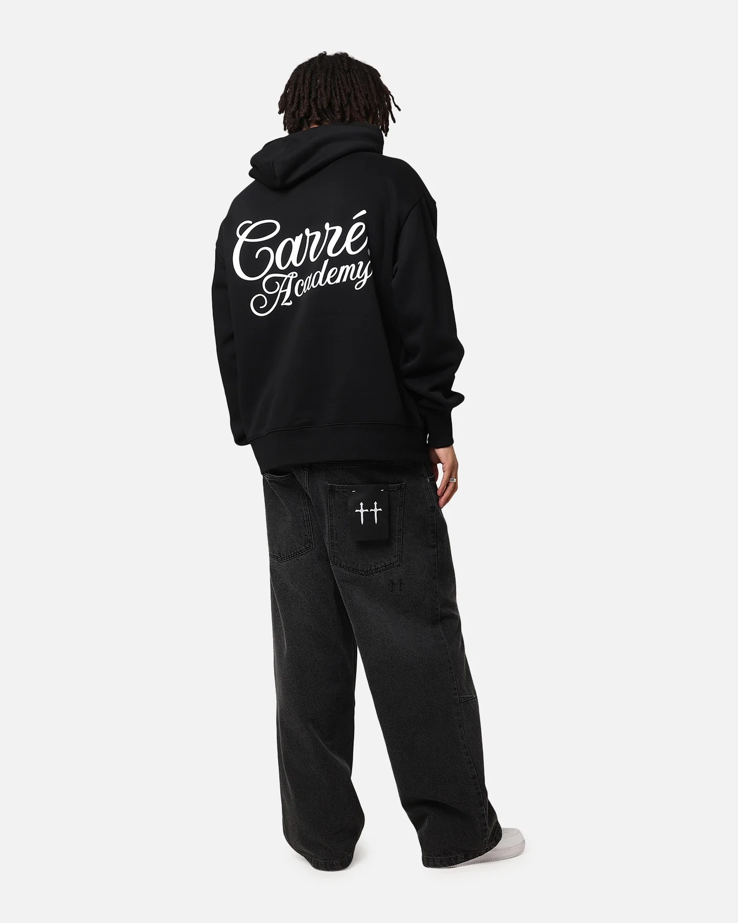 Carre Serif Hoodie Black - Image 3