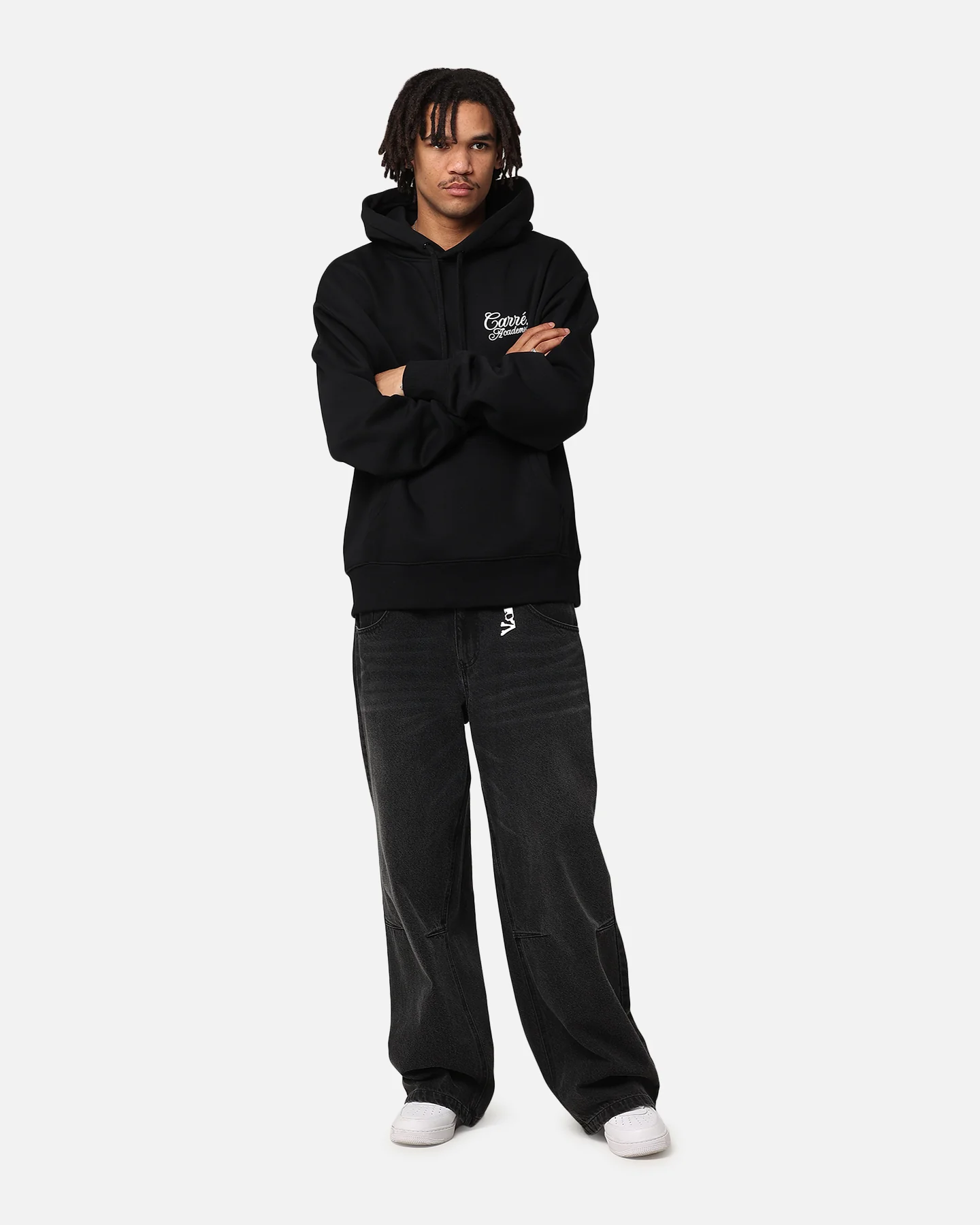 Carre Serif Hoodie Black - Image 4
