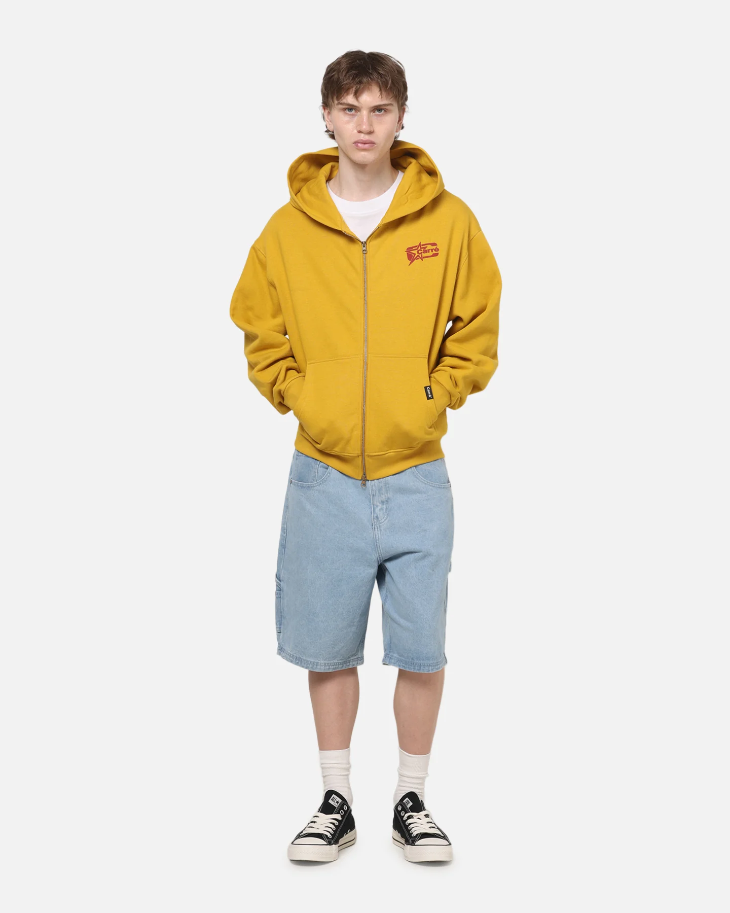 Carre Signature Zip Hoodie Mustard - Image 2