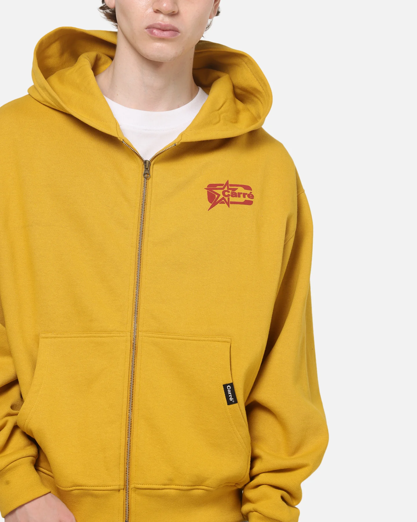 Carre Signature Zip Hoodie Mustard - Image 6