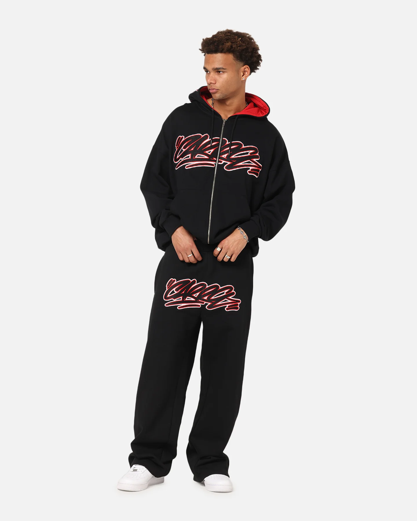 Carre Terrace Zip Hoodie Black - Image 2